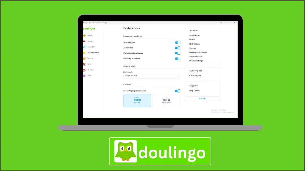 Duolingo pc four